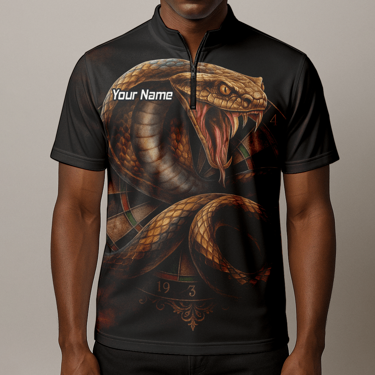 Personalisiertes Herren Poloshirt – Wildes Schlangen - Motiv, Schwarz Braun X9746 - Outfitsuche