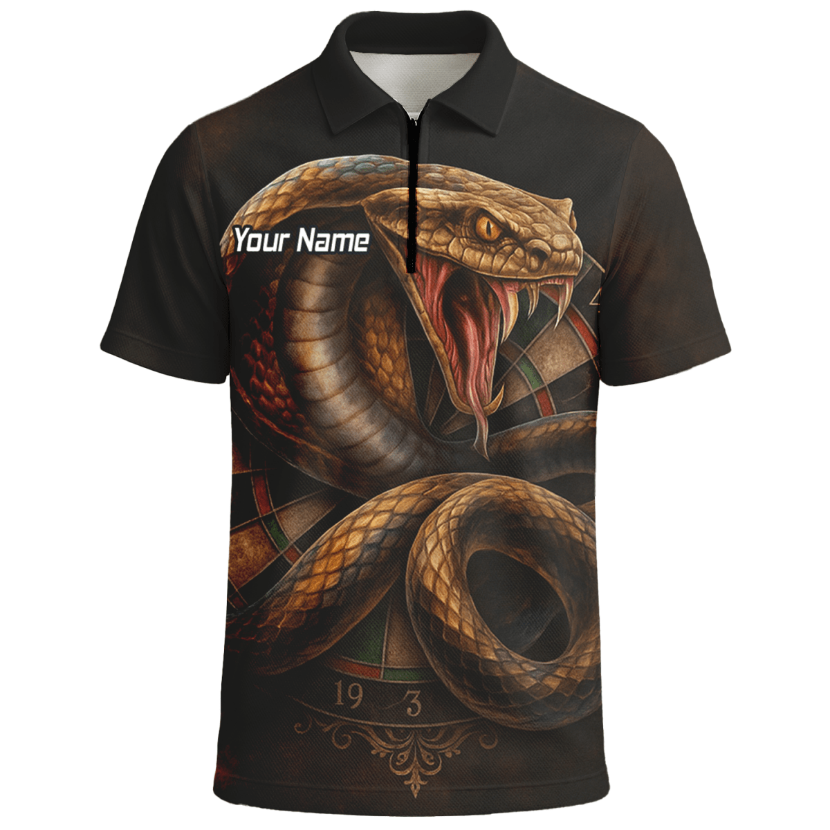 Personalisiertes Herren Poloshirt – Wildes Schlangen - Motiv, Schwarz Braun X9746 - Outfitsuche