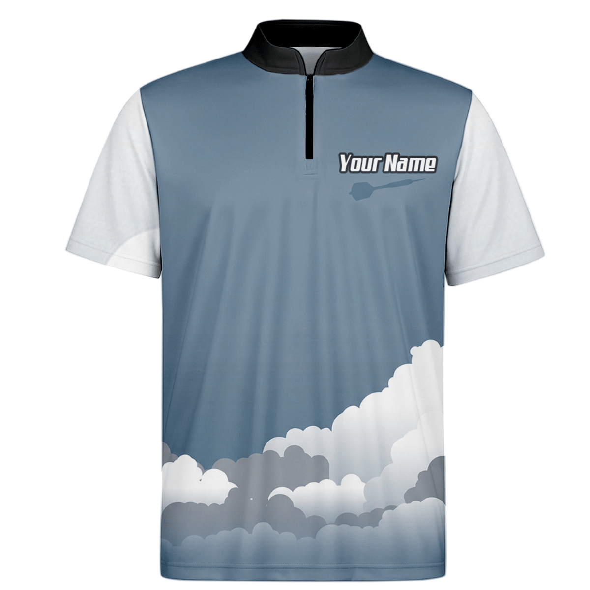Personalisiertes Kampfjet Dart - Trikot Polo mit Reißverschluss Blau Grau Weiß für Herren - Individuelles Piloten - Design K8201 - Outfitsuche
