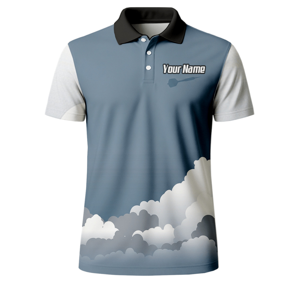 Personalisiertes Kampfjet Dart - Trikot Polo mit Reißverschluss Blau Grau Weiß für Herren - Individuelles Piloten - Design K8201 - Outfitsuche