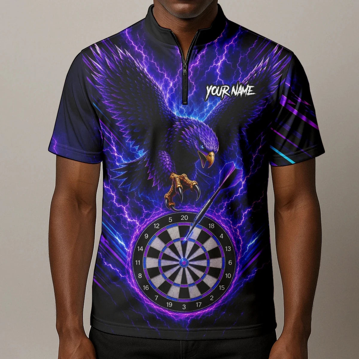 Personalisiertes Lila Adler-Blitz Dart Poloshirt für Herren U478 - Outfitsuche