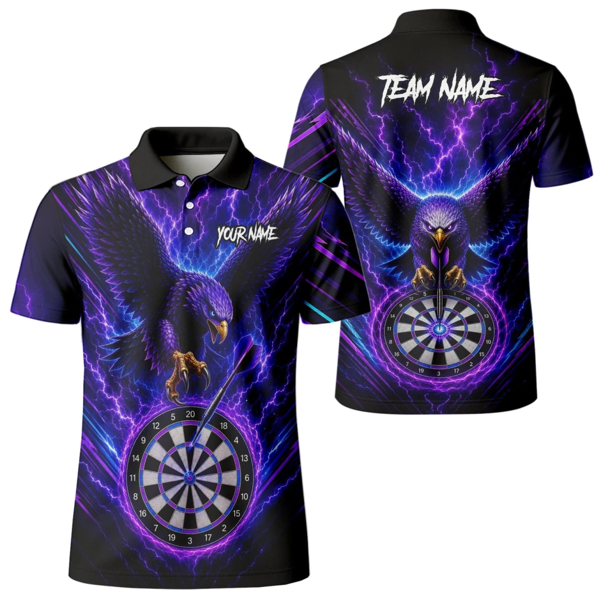 Personalisiertes Lila Adler-Blitz Dart Poloshirt für Herren U478 - Outfitsuche