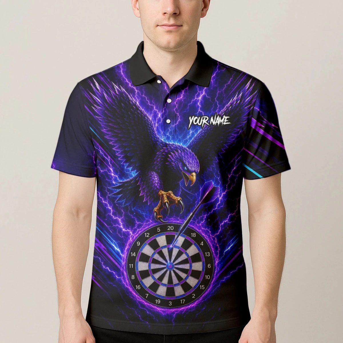 Personalisiertes Lila Adler-Blitz Dart Poloshirt für Herren U478 - Outfitsuche