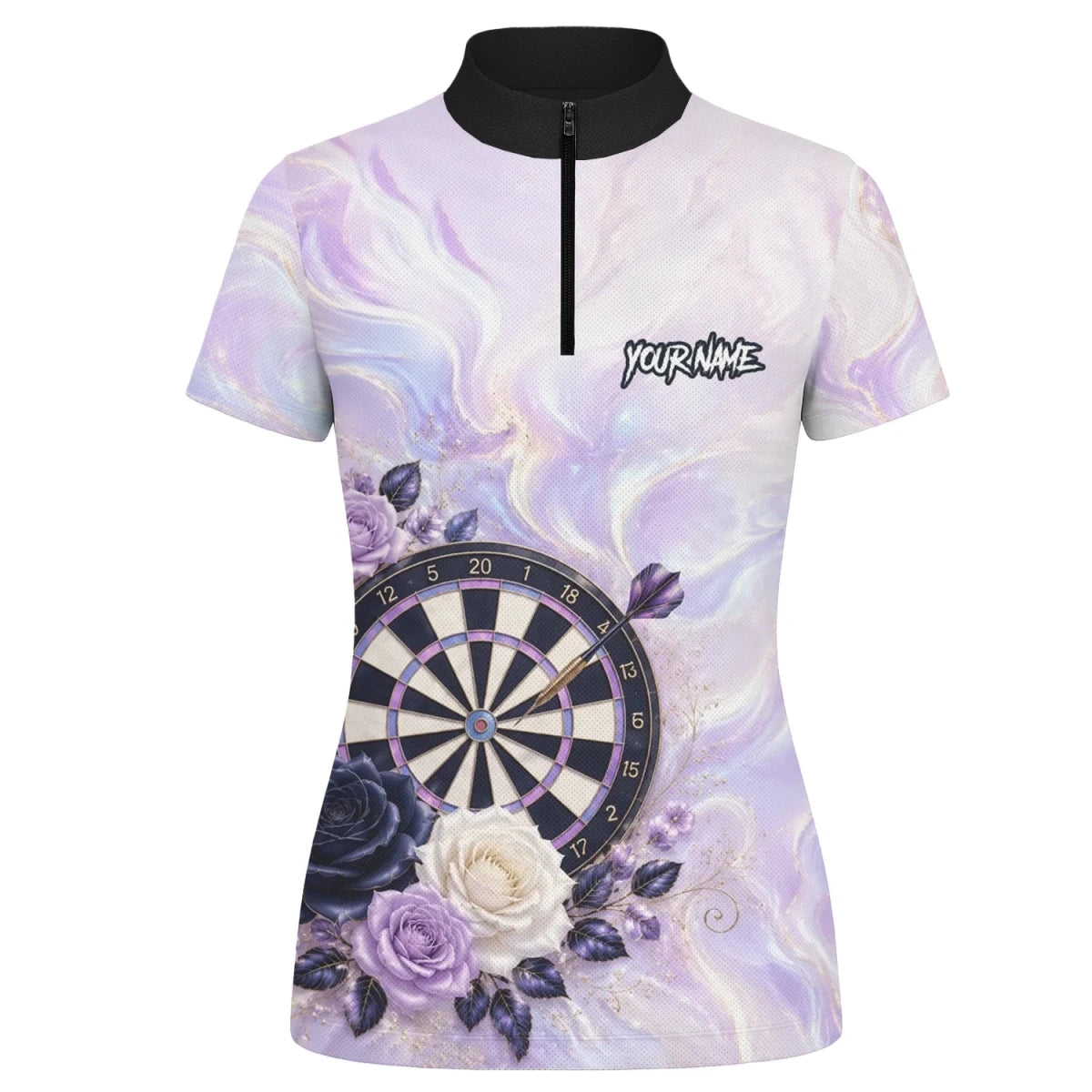 Personalisiertes Lila Marmor-Rosen Dart Poloshirt für Damen S206 - Outfitsuche
