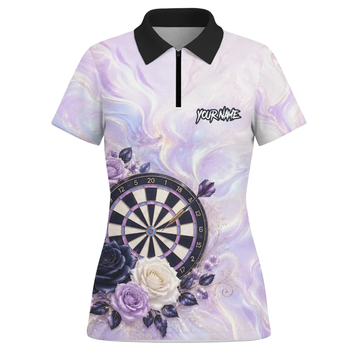 Personalisiertes Lila Marmor-Rosen Dart Poloshirt für Damen S206 - Outfitsuche