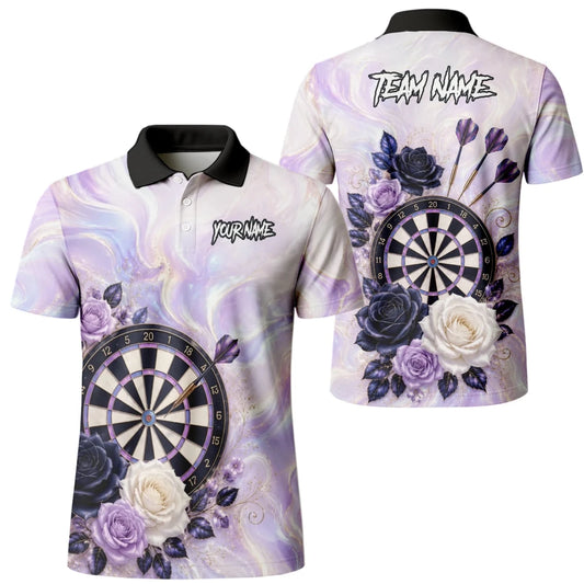 Personalisiertes Lila Marmor-Rosen Dart Poloshirt für Herren S206 - Outfitsuche