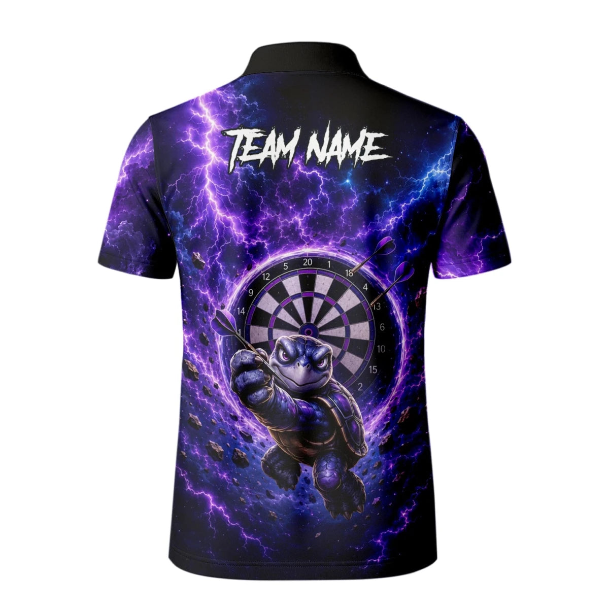 Personalisiertes Lila-schwarzes Schildkröten-Dartshirt für Herren F796 - Outfitsuche