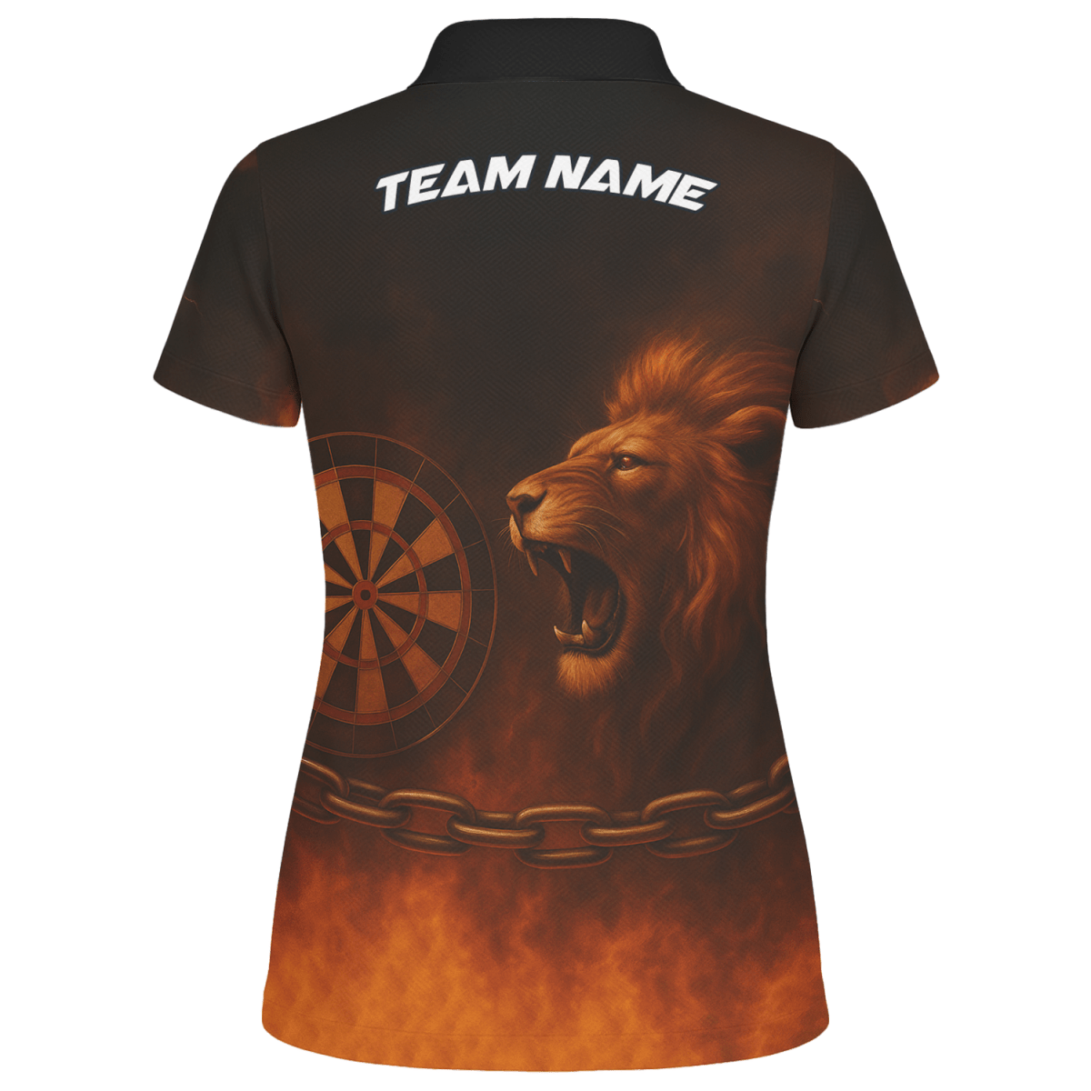 Personalisiertes Löwen - Feuer - Blitz - Design Damen Polohemd Schwarz Z4479 - Outfitsuche