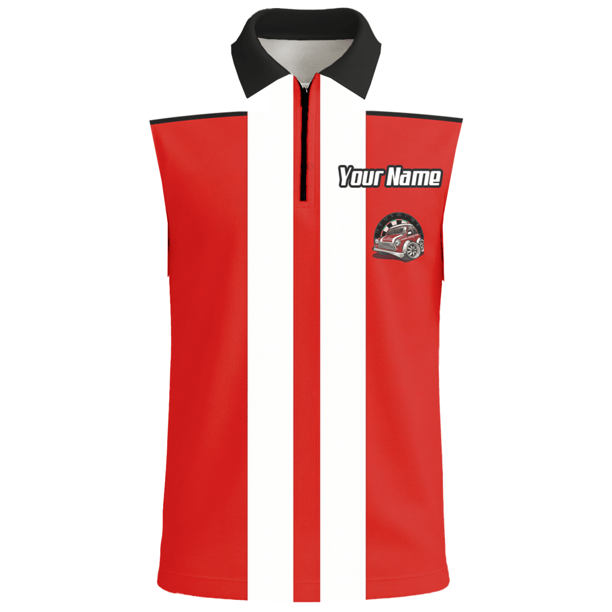 Personalisiertes Oldtimer Dart - Trikot Rot - Weiß Racing - Polo mit Reißverschluss für Herren X6562 - Outfitsuche