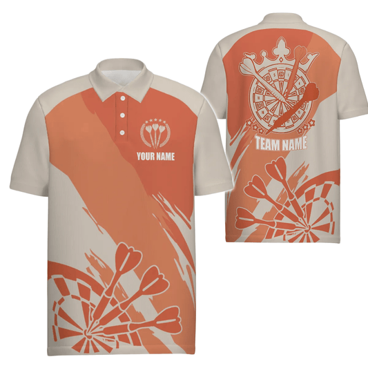 Personalisiertes orangefarbenes Herren Darts Polo Shirt, individuell anpassbares cooles Darts Shirt für Männer, Darts Trikot y6174 orange - Outfitsuche