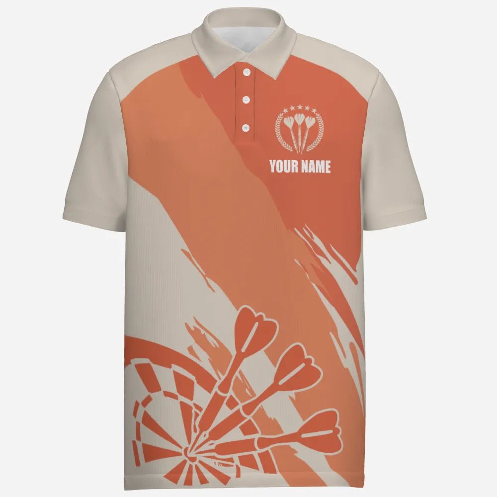 Personalisiertes orangefarbenes Herren Darts Polo Shirt, individuell anpassbares cooles Darts Shirt für Männer, Darts Trikot y6174 orange - Outfitsuche