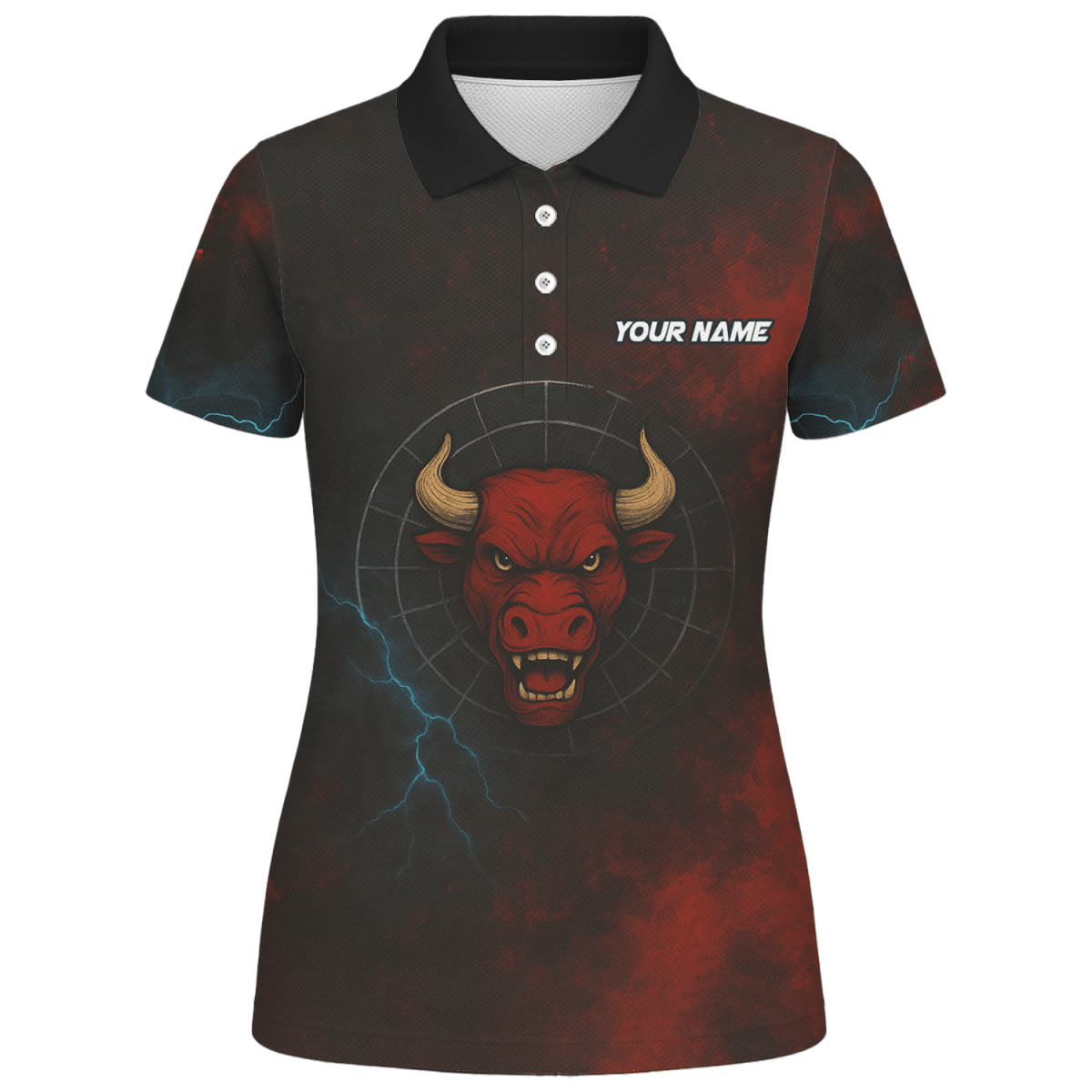 Personalisiertes Red Bull Grunge Dart Poloshirt Schwarz Rot für Damen L3480 - Outfitsuche