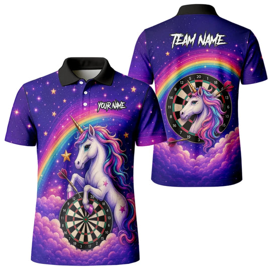 Personalisiertes Regenbogen-Einhorn Dart Poloshirt für Herren V221 - Outfitsuche