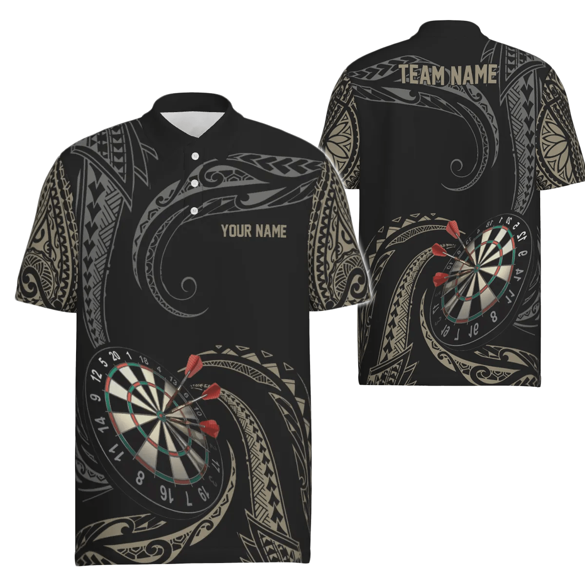 Personalisiertes Roll Tribal Herren Darts Polo Shirt, individuell anpassbares Darts Shirt für Männer, Dart Trikot K468 - Outfitsuche