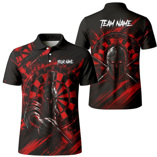 Personalisiertes Rot-schwarzes Spartaner Dart Poloshirt für Herren W276 - Outfitsuche