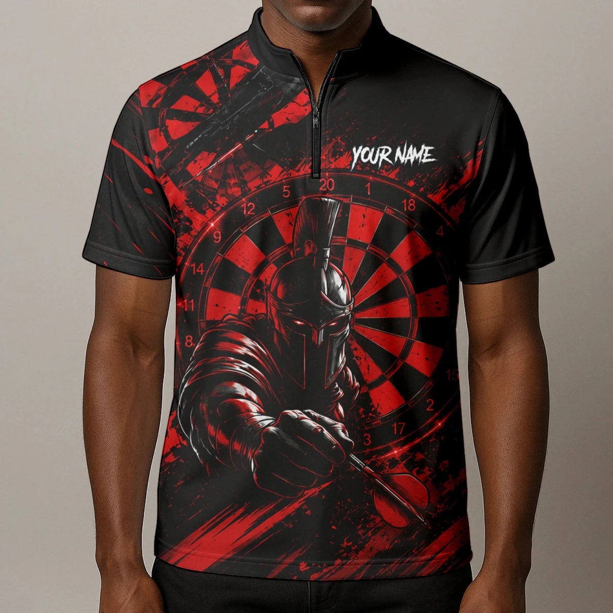 Personalisiertes Rot-schwarzes Spartaner Dart Poloshirt für Herren W276 - Outfitsuche