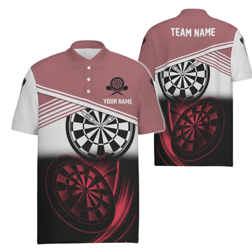 Personalisiertes rotes schwarzes Herren Darts Polo Shirt, individuell anpassbares cooles Darts Shirt für Männer, Team Trikot Q362 - Outfitsuche