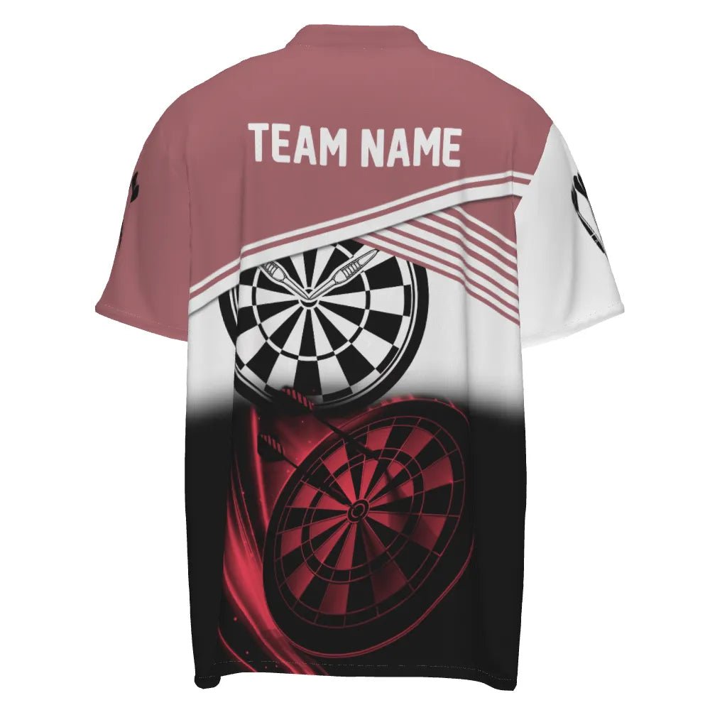 Personalisiertes rotes schwarzes Herren Darts Polo Shirt, individuell anpassbares cooles Darts Shirt für Männer, Team Trikot Q362 - Outfitsuche