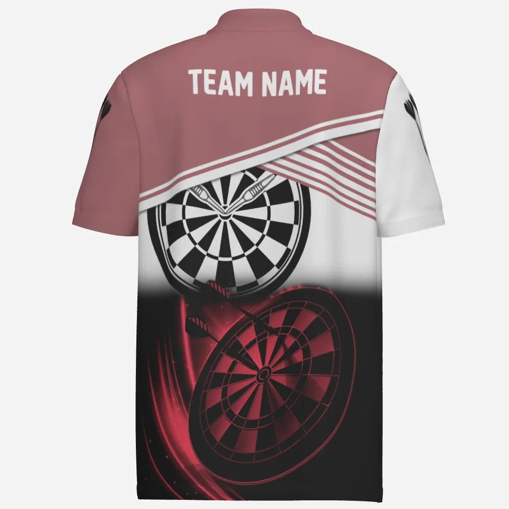 Personalisiertes rotes schwarzes Herren Darts Polo Shirt, individuell anpassbares cooles Darts Shirt für Männer, Team Trikot Q362 - Outfitsuche