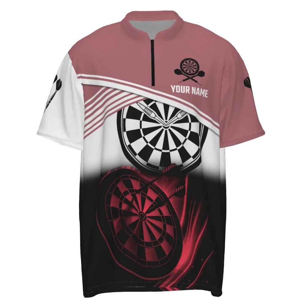 Personalisiertes rotes schwarzes Herren Darts Polo Shirt, individuell anpassbares cooles Darts Shirt für Männer, Team Trikot Q362 - Outfitsuche