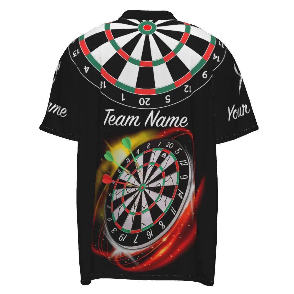 Personalisiertes rotes schwarzes Herren Darts Polo Shirt mit individuellem Namen, cooles Darts Trikot für Männer L498 - Outfitsuche