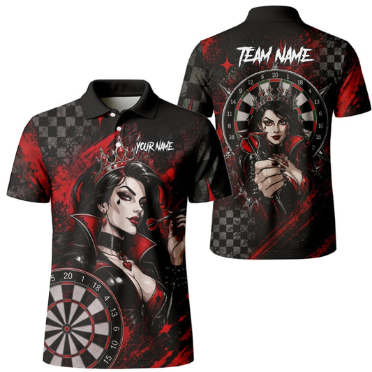 Personalisiertes Schwarz-rotes Herz-Dame-Dartshirt für Herren R803 - Outfitsuche