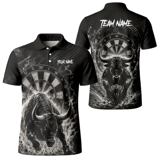 Personalisiertes Schwarz-weißes Stierkopf-Dartshirt für Herren V420 - Outfitsuche