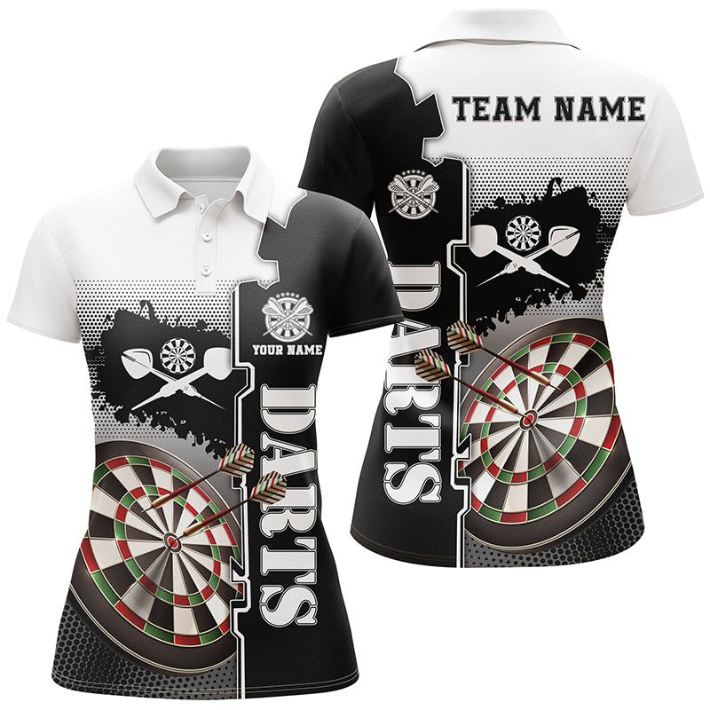 Personalisiertes Schwarzes Darts Polo Shirt für Damen - Individuelles Darts Team Trikot - L1295 - Outfitsuche