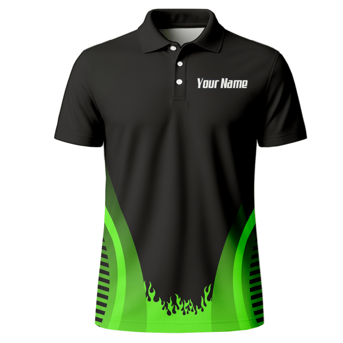 Personalisiertes Sensenmann Dart - Trikot Polo mit Reißverschluss Schwarz - Grün für Herren B4487 - Outfitsuche