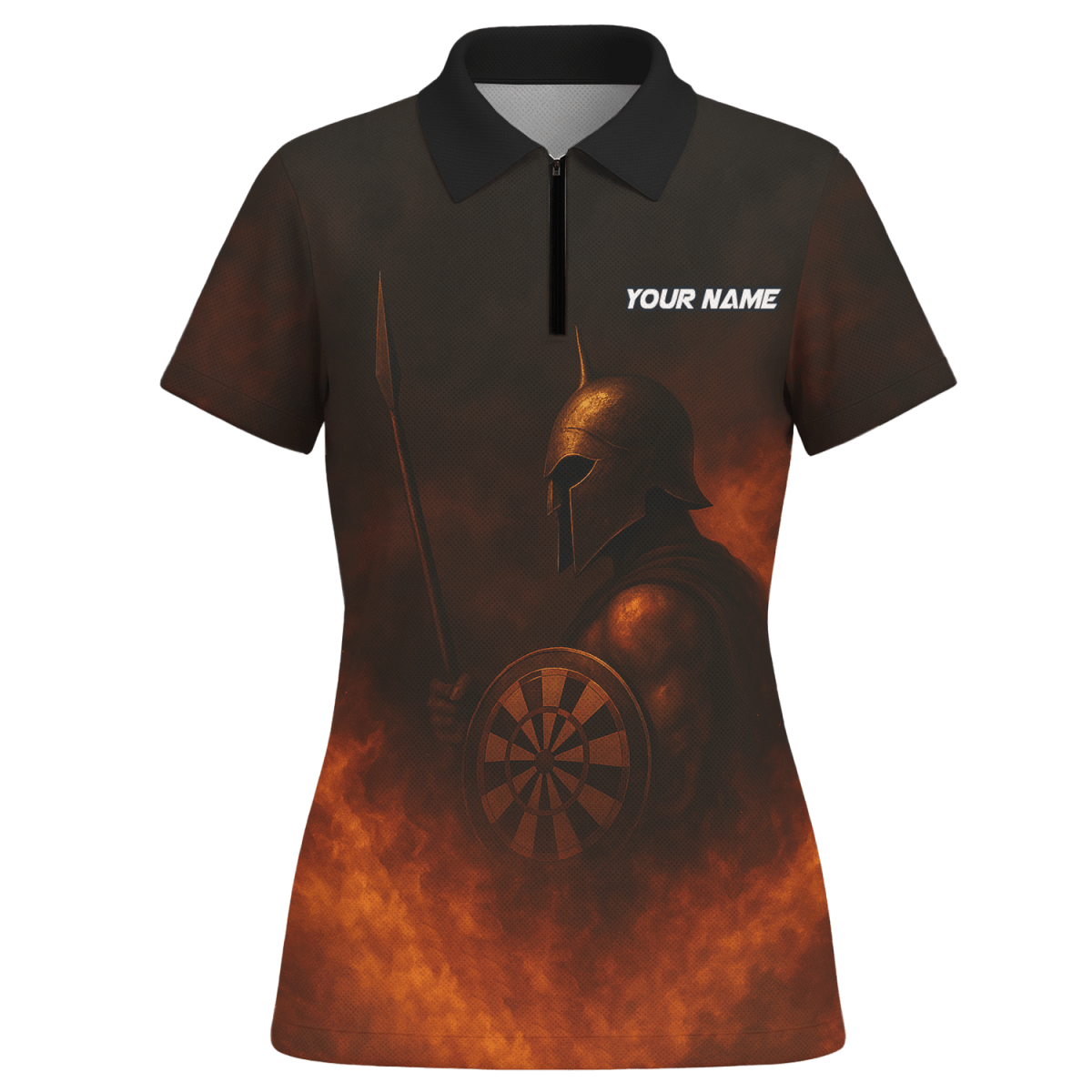 Personalisiertes Spartan Feuerpfeile Polo - Shirt Schwarz Rot Für Damen J3958 - Outfitsuche