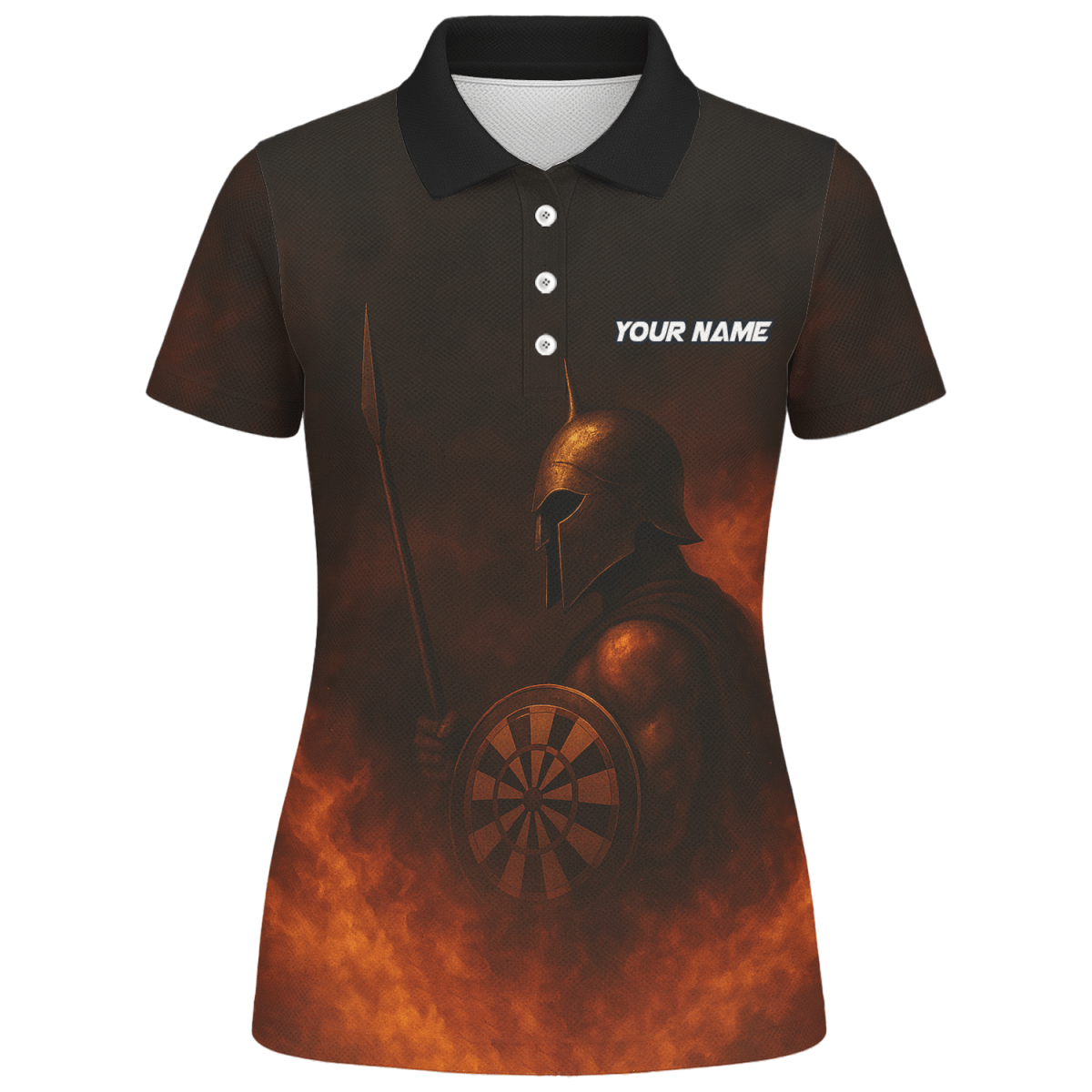 Personalisiertes Spartan Feuerpfeile Polo - Shirt Schwarz Rot Für Damen J3958 - Outfitsuche
