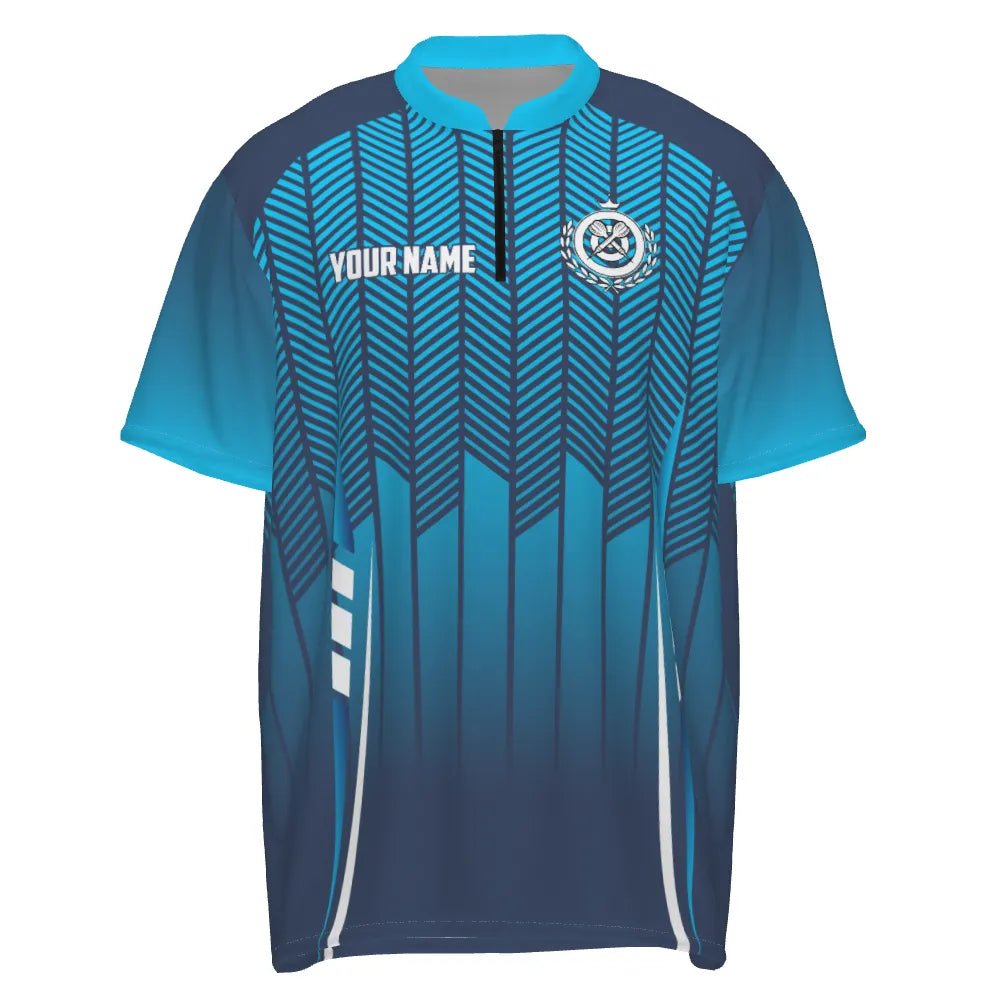 Personalisiertes Sport-Stil Herren Darts Polo Shirt mit coolem Verlauf in Blau, Darts Trikot für Männer R712 - Outfitsuche