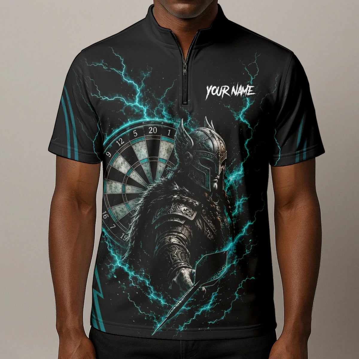 Personalisiertes Türkises Wikinger-Blitz Dart Poloshirt für Herren O328 - Outfitsuche