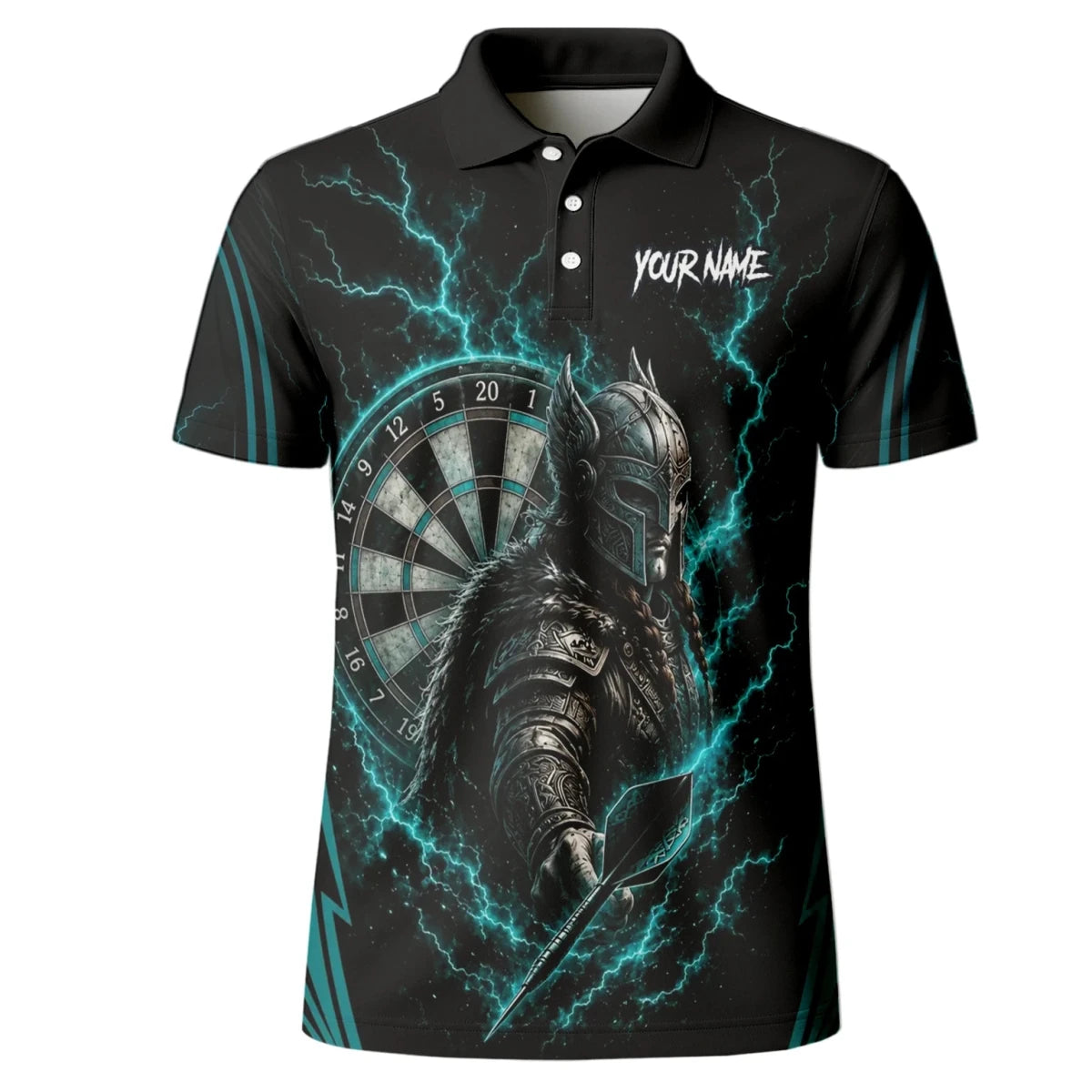 Personalisiertes Türkises Wikinger-Blitz Dart Poloshirt für Herren O328 - Outfitsuche