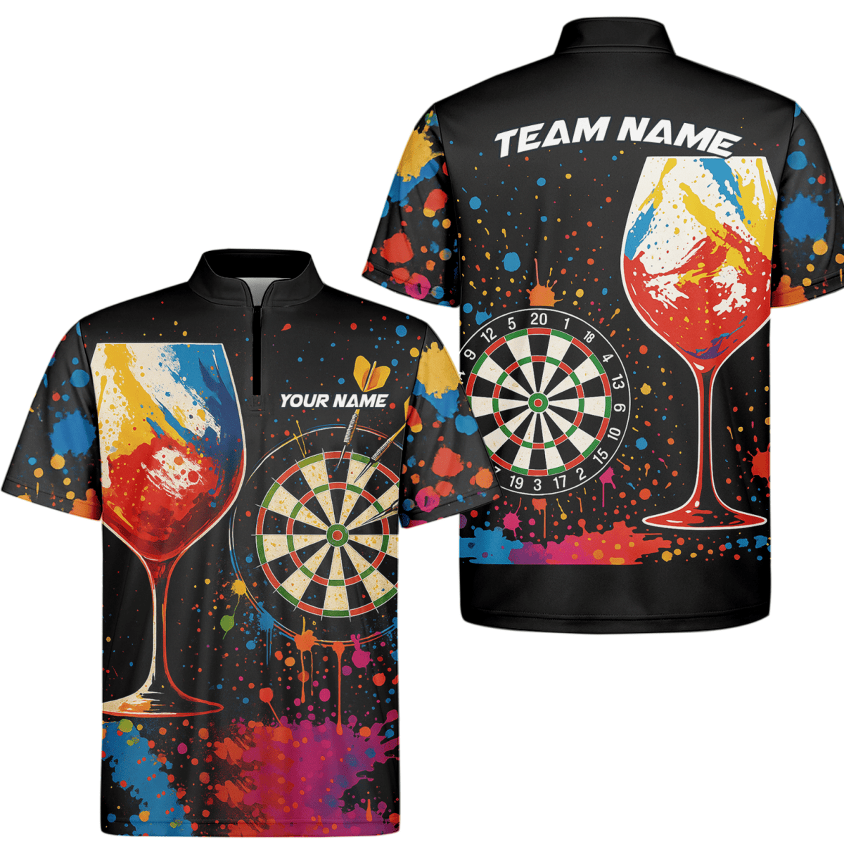 Personalisiertes Werwolf Storm Darts Herren Poloshirt Schwarz T7670 - Outfitsuche