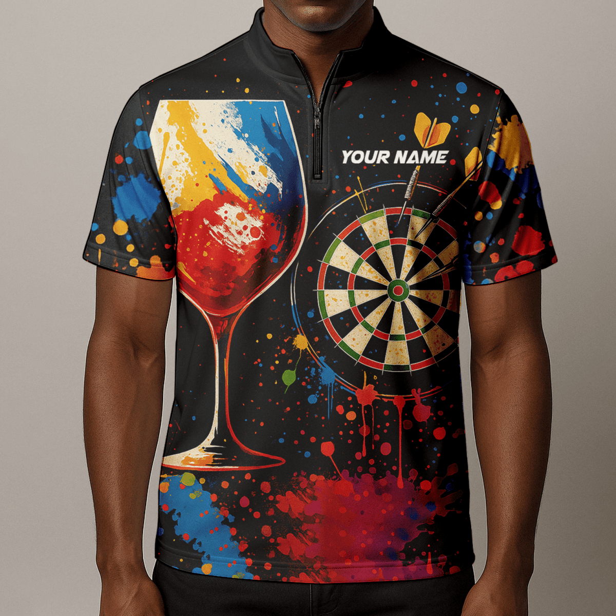 Personalisiertes Werwolf Storm Darts Herren Poloshirt Schwarz T7670 - Outfitsuche