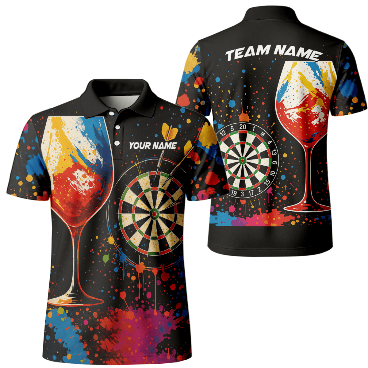 Personalisiertes Werwolf Storm Darts Herren Poloshirt Schwarz T7670 - Outfitsuche