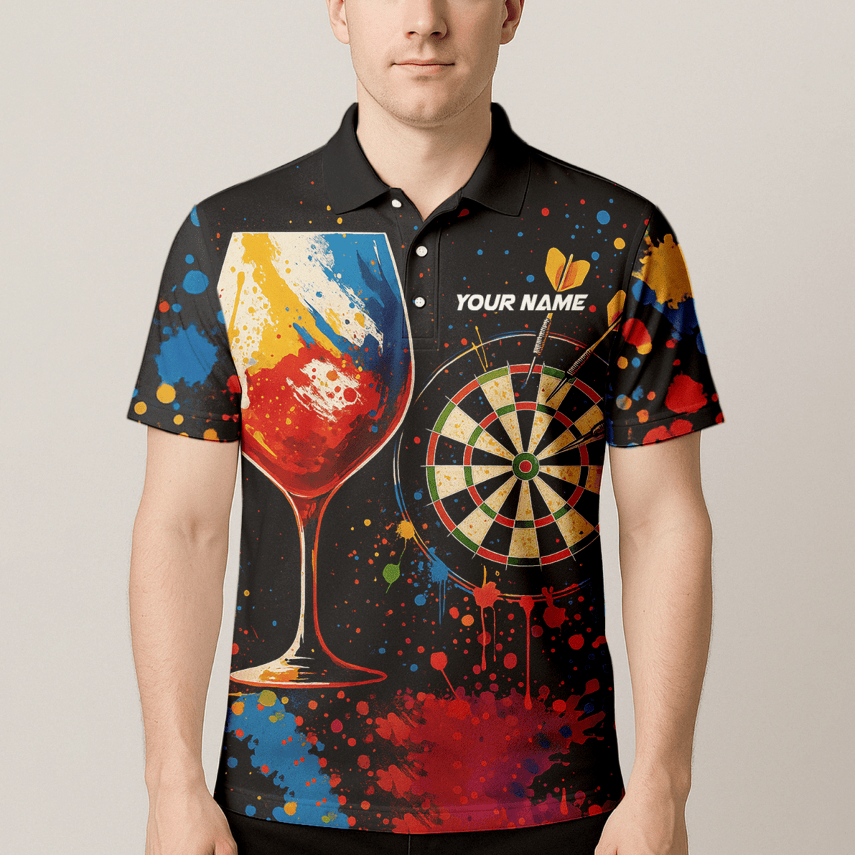 Personalisiertes Werwolf Storm Darts Herren Poloshirt Schwarz T7670 - Outfitsuche