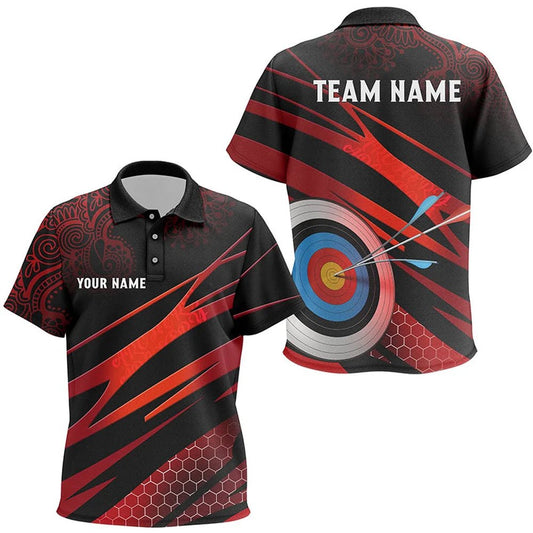 Personalized Red Black Target Archery Polo Shirts - Outfitsuche