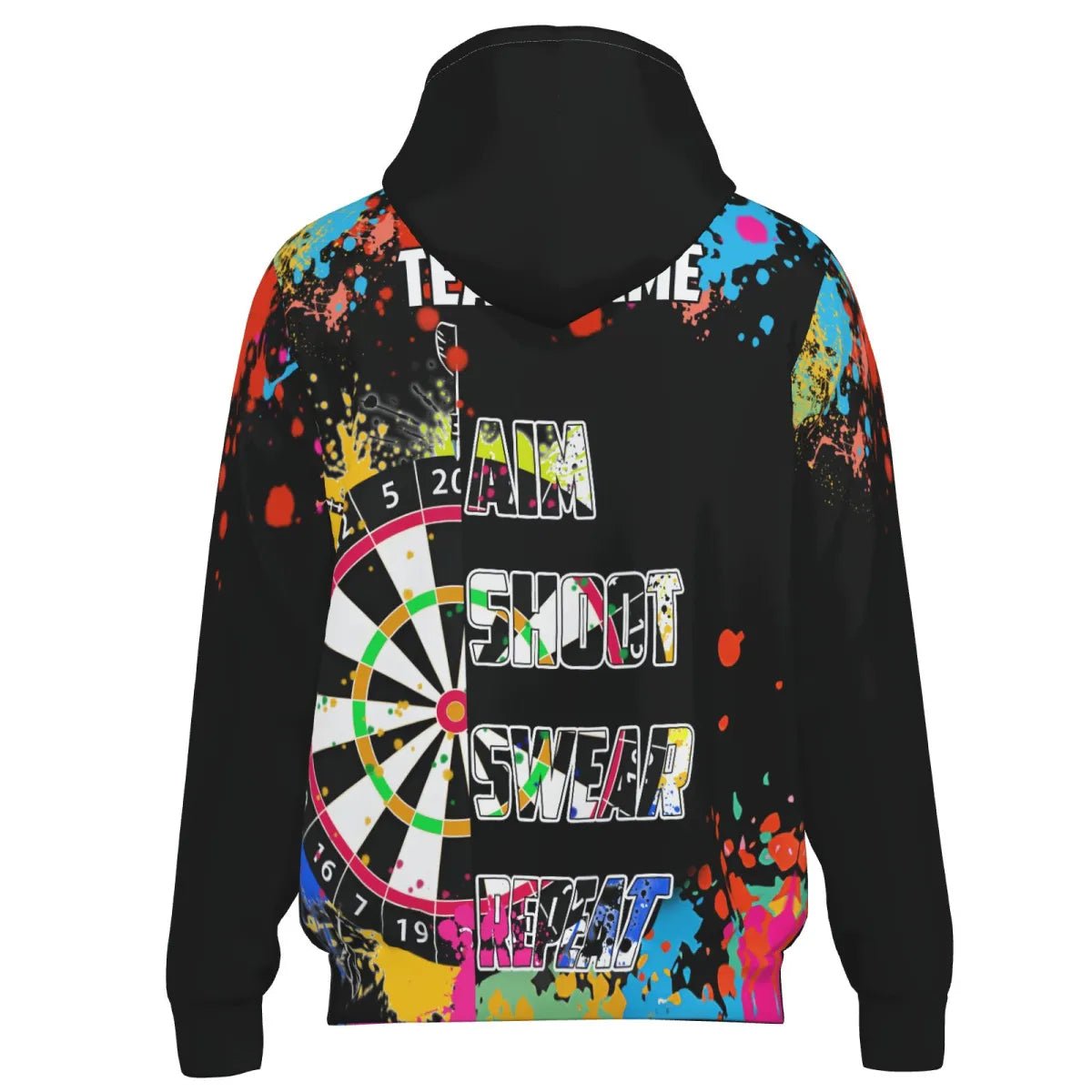 Profi Darts Trikot Jacke Personalisiert - Bunte Farbspritzer Dartscheibe Graffiti Style T2778 - Outfitsuche