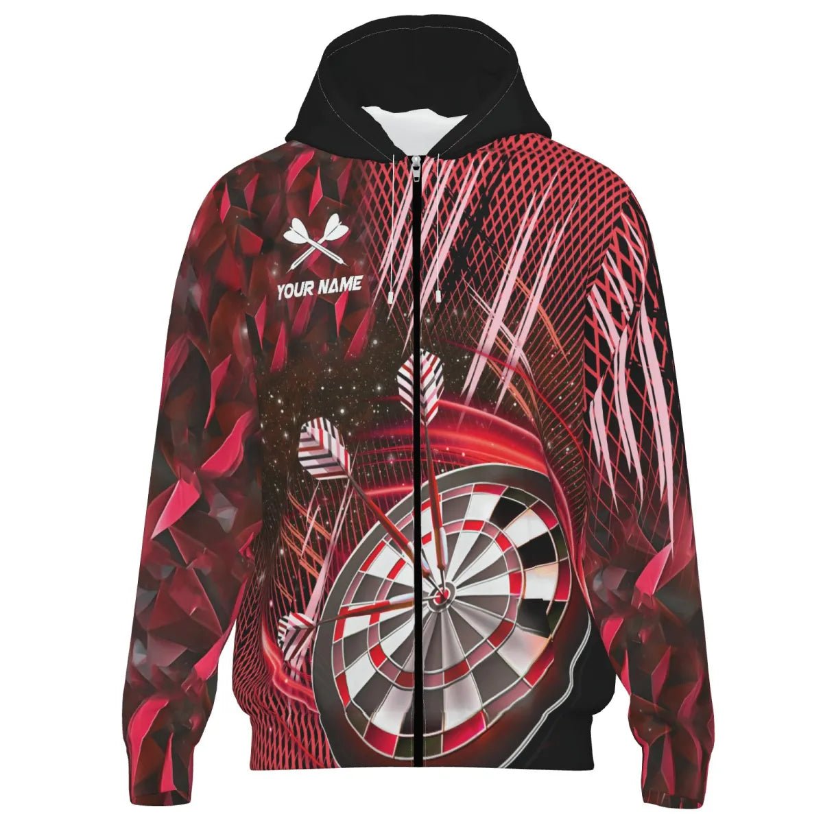 Profi Darts Trikot Jacke Personalisiert - Teamwear Dartscheibe Rot Design T2582 - Outfitsuche