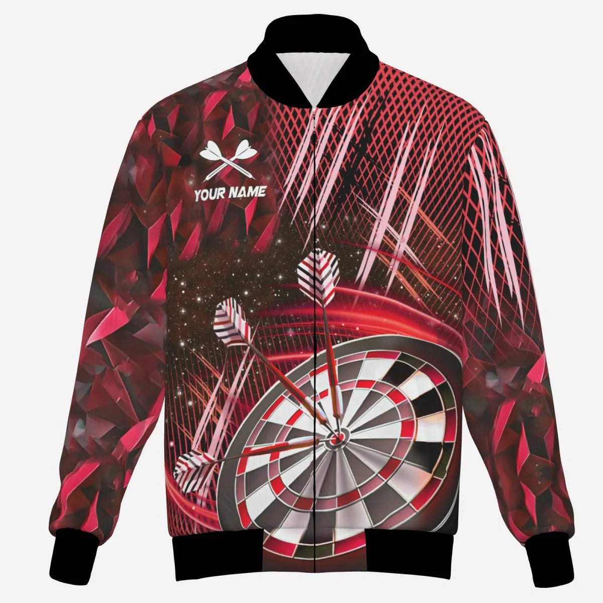 Profi Darts Trikot Jacke Personalisiert - Teamwear Dartscheibe Rot Design T2582 - Outfitsuche