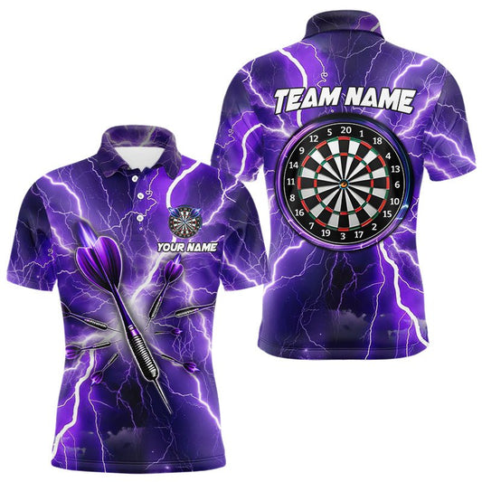 Purple Thunder Lightning 3D Darts Polo Shirt - Individuelles Dart Polo - Shirt T3212 - Outfitsuche