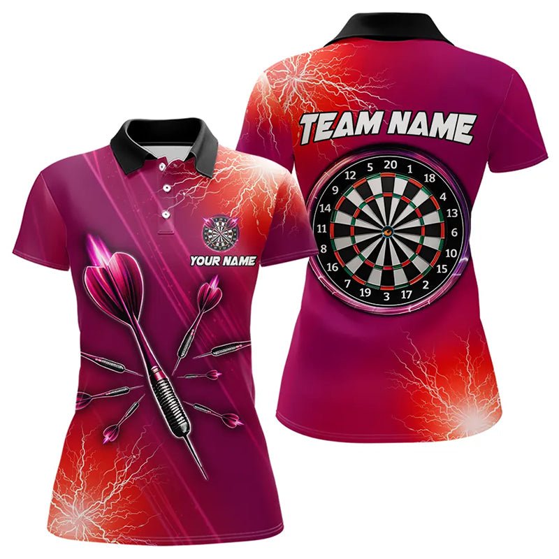 Red Thunder Lightning Light Darts Polo Shirt - Personalisierte Darts - Trikots T3392 - Outfitsuche
