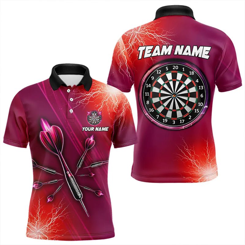 Red Thunder Lightning Light Darts Polo Shirt - Personalisierte Darts - Trikots T3392 - Outfitsuche