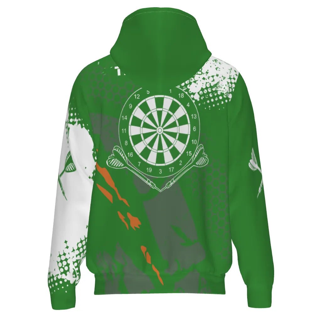 Retro Grüner und Weißer Muster - Dart Hoodie mit Reißverschluss A103 - Outfitsuche