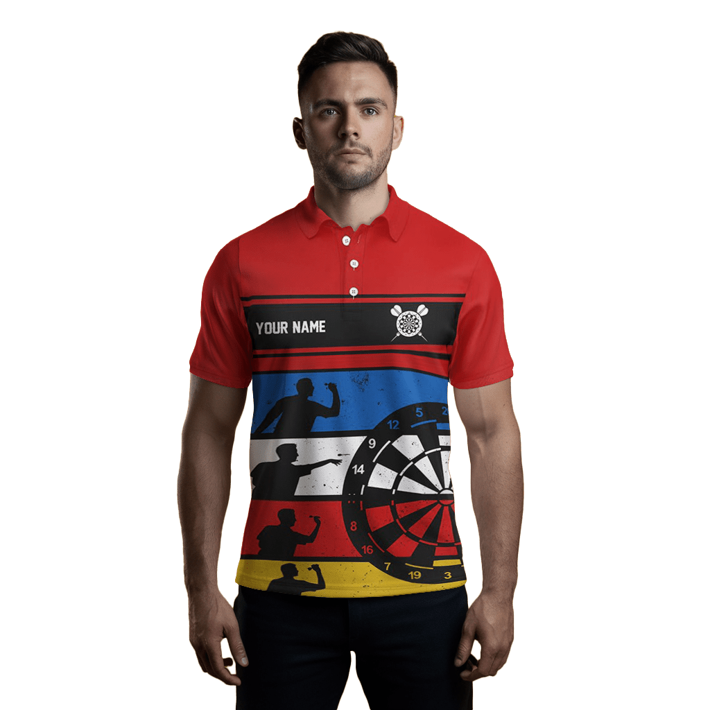 Retro Herren Darts Polo Shirt | Bunt | Dart Trikot L1340 - Outfitsuche