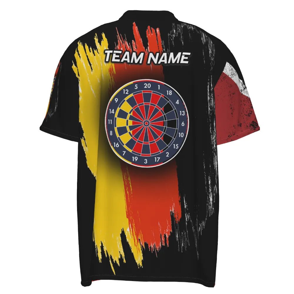 Retro-Sieger Dart Zip Shirt "Deutschland-Darts", personalisiertes Herrenshirt im Vintage-Design mit Deutschland Flagge, Dart-Jersey mit Viertelreißverschluss GM8271 - Outfitsuche