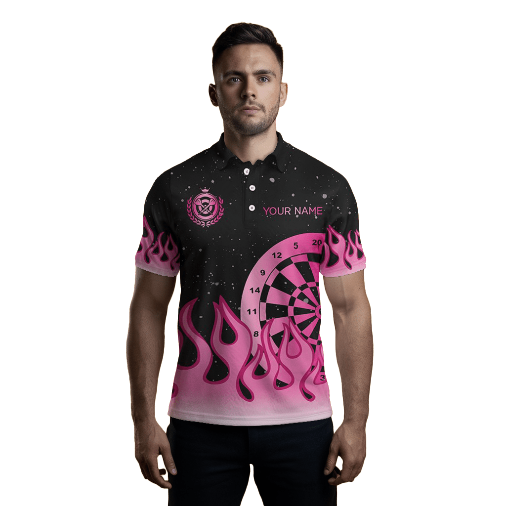 Rosa Feuer Flamme Herren Darts Polo Shirt T1400 - Outfitsuche