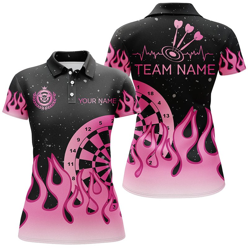 Rosa Flammen Dartscheibe Damen Polo - Shirt - Muttertagsgeschenk T1400 - Outfitsuche